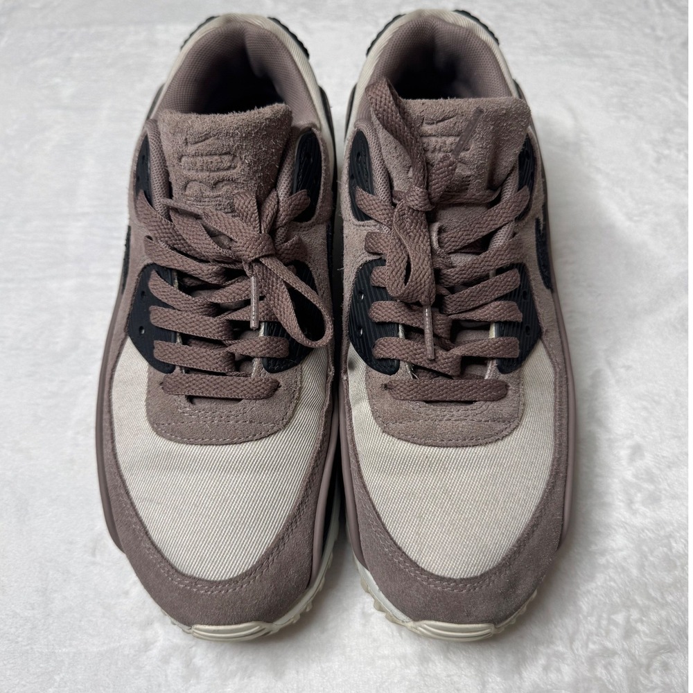 Nike Air Max 90 By You Mens 11 Mauve Black Suede Custom Sneakers DO6664-991